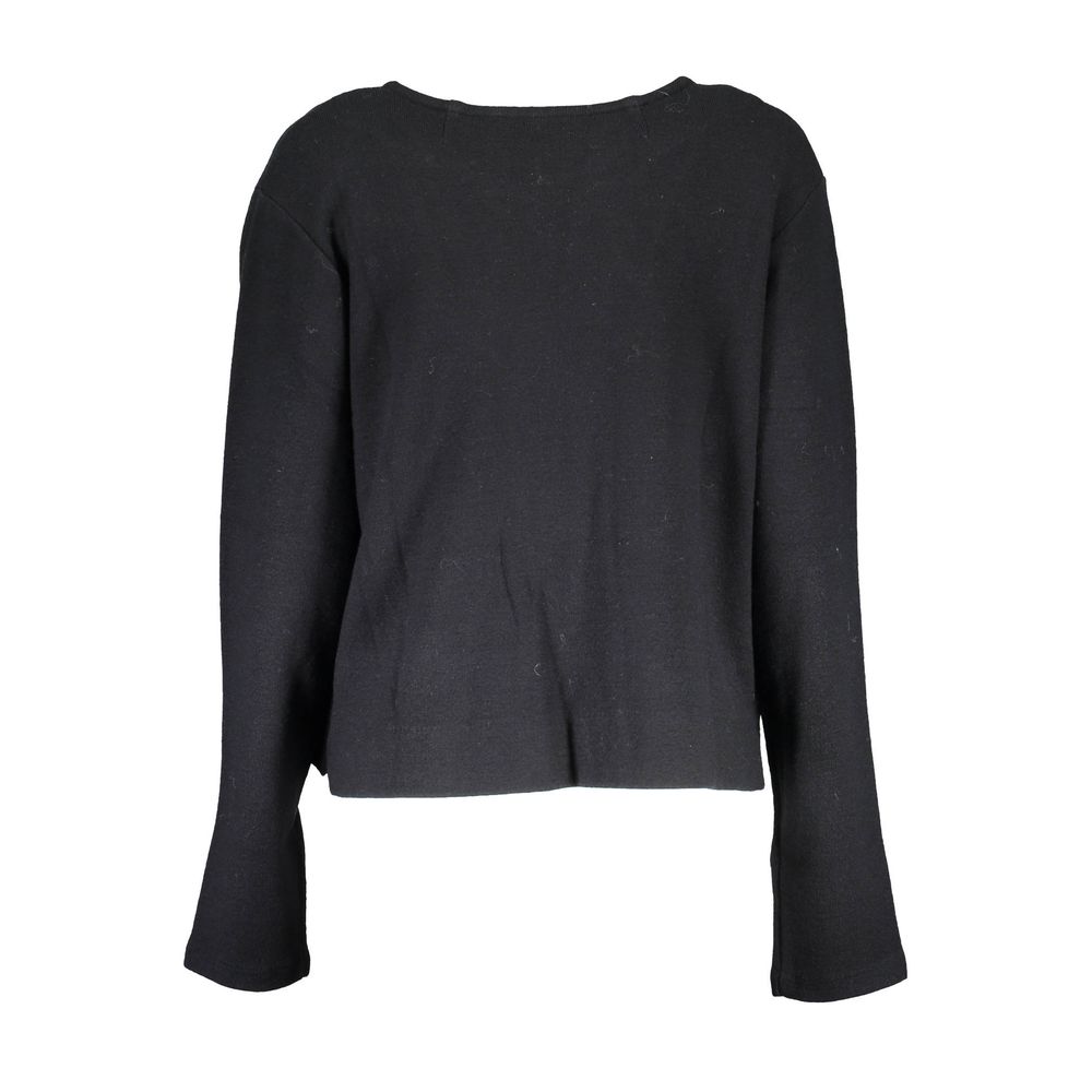Schwarze Damen Strickjacke aus Wolle