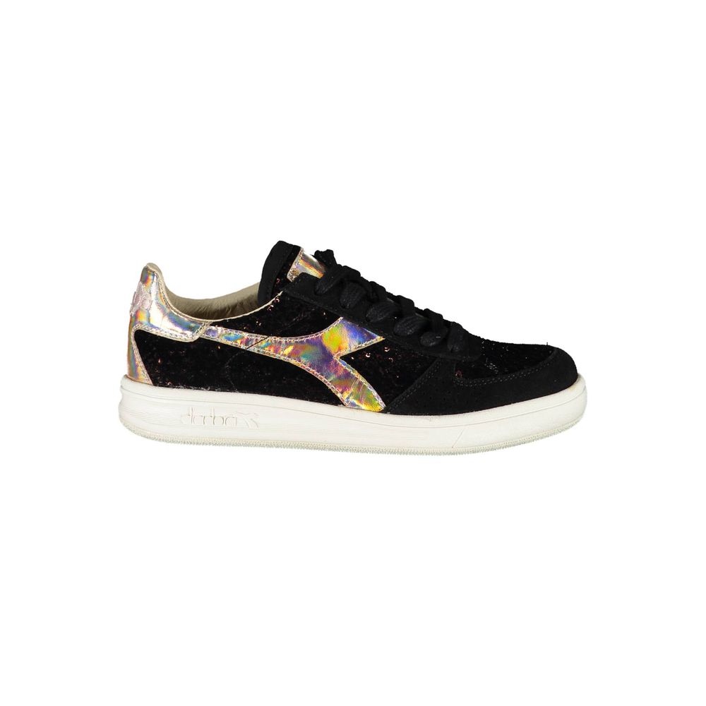 Schwarzer Leder-Sneaker für Damen