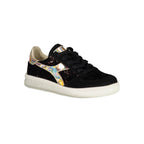 Schwarzer Leder-Sneaker für Damen