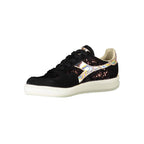 Schwarzer Leder-Sneaker für Damen