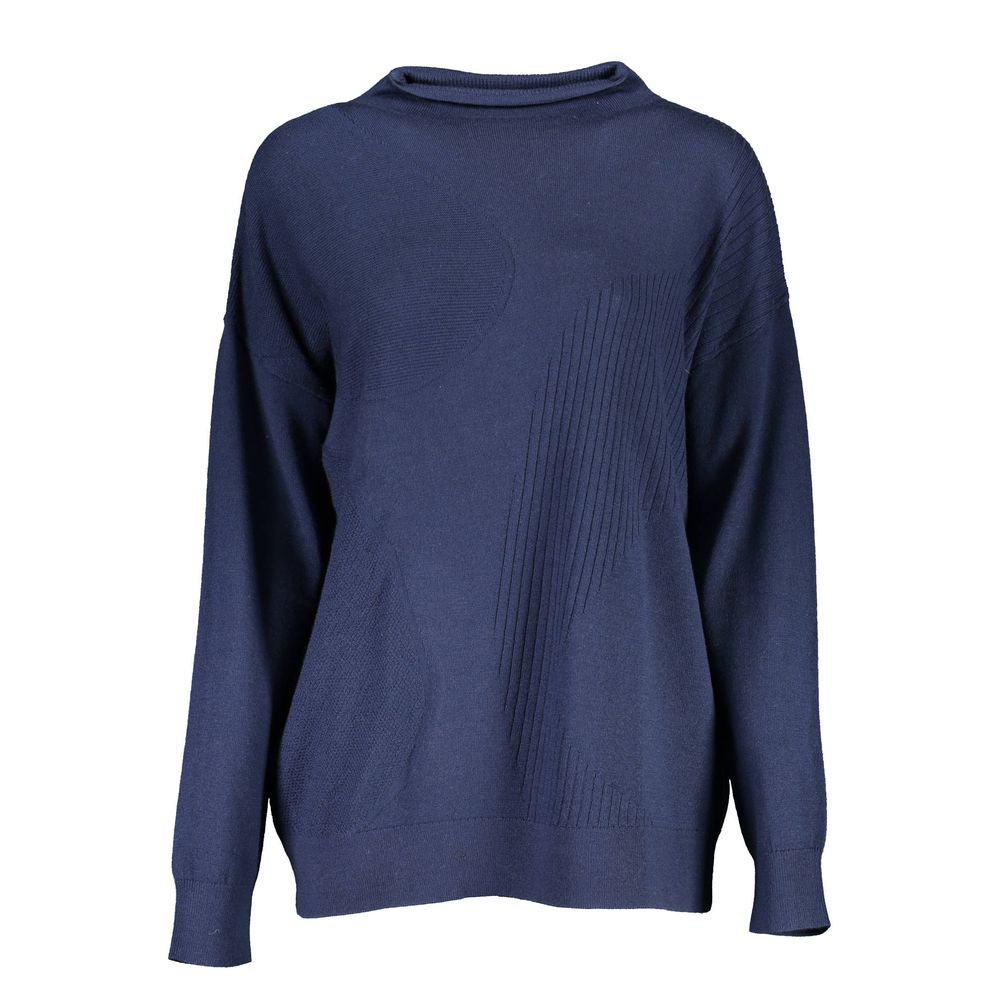 Blauer Wollpullover