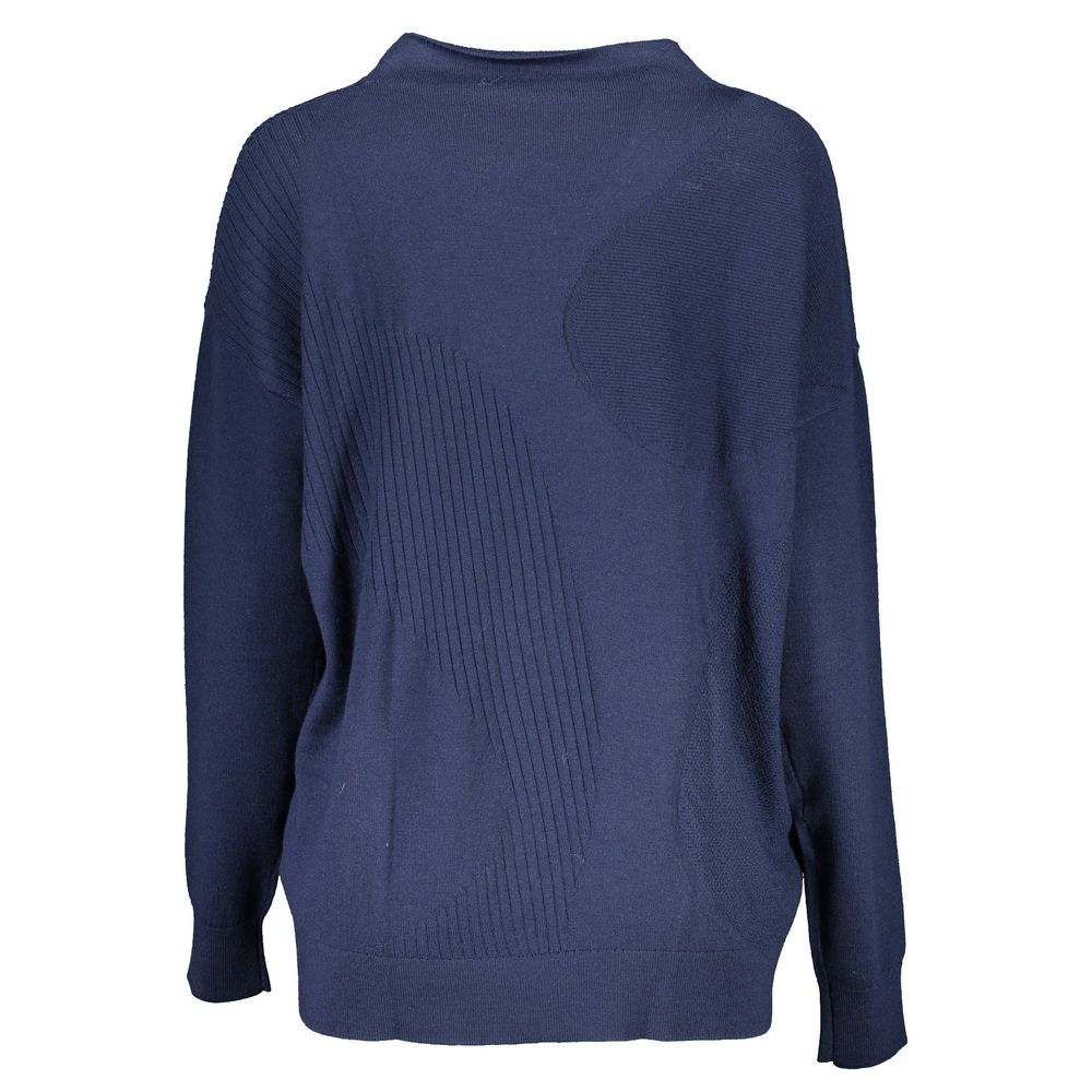 Blauer Wollpullover