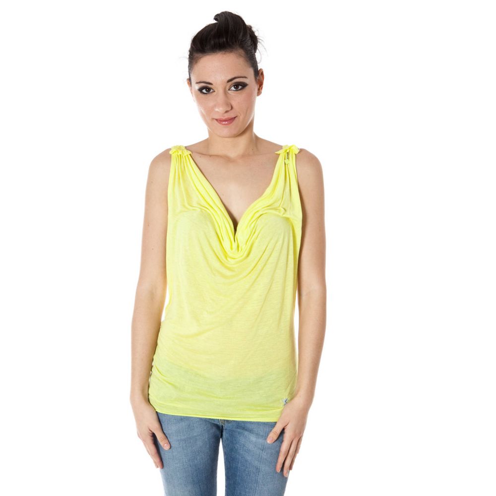 Gelbes Viskose Damen T-Shirt
