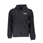 Schwarzer Kapuzenpullover für Herren aus Baumwolle