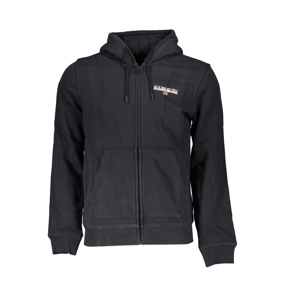 Schwarzer Kapuzenpullover für Herren aus Baumwolle