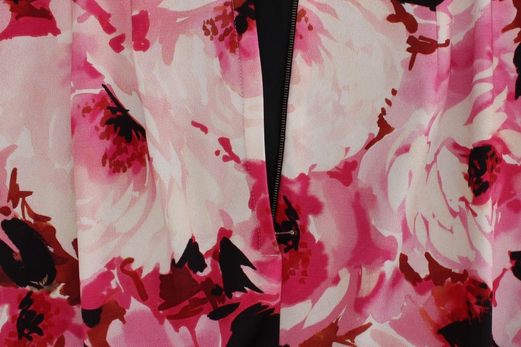 Rosa geblümtes langes Maxi-Etui-Kleid