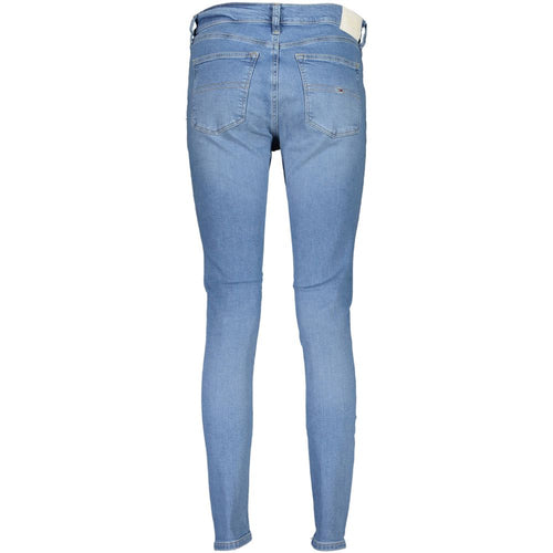 Sky Blue Cotton Women's Skinny Jeans