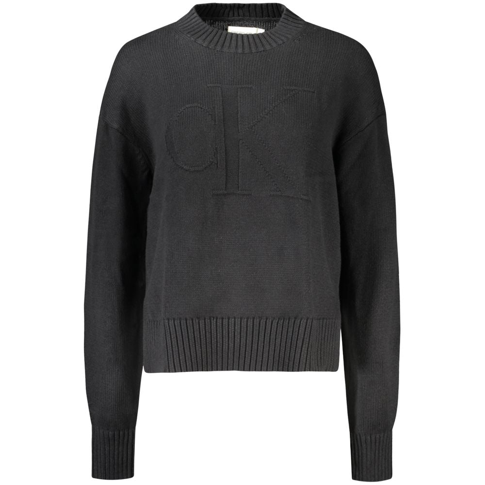 Schwarzer Damenpullover aus Baumwolle