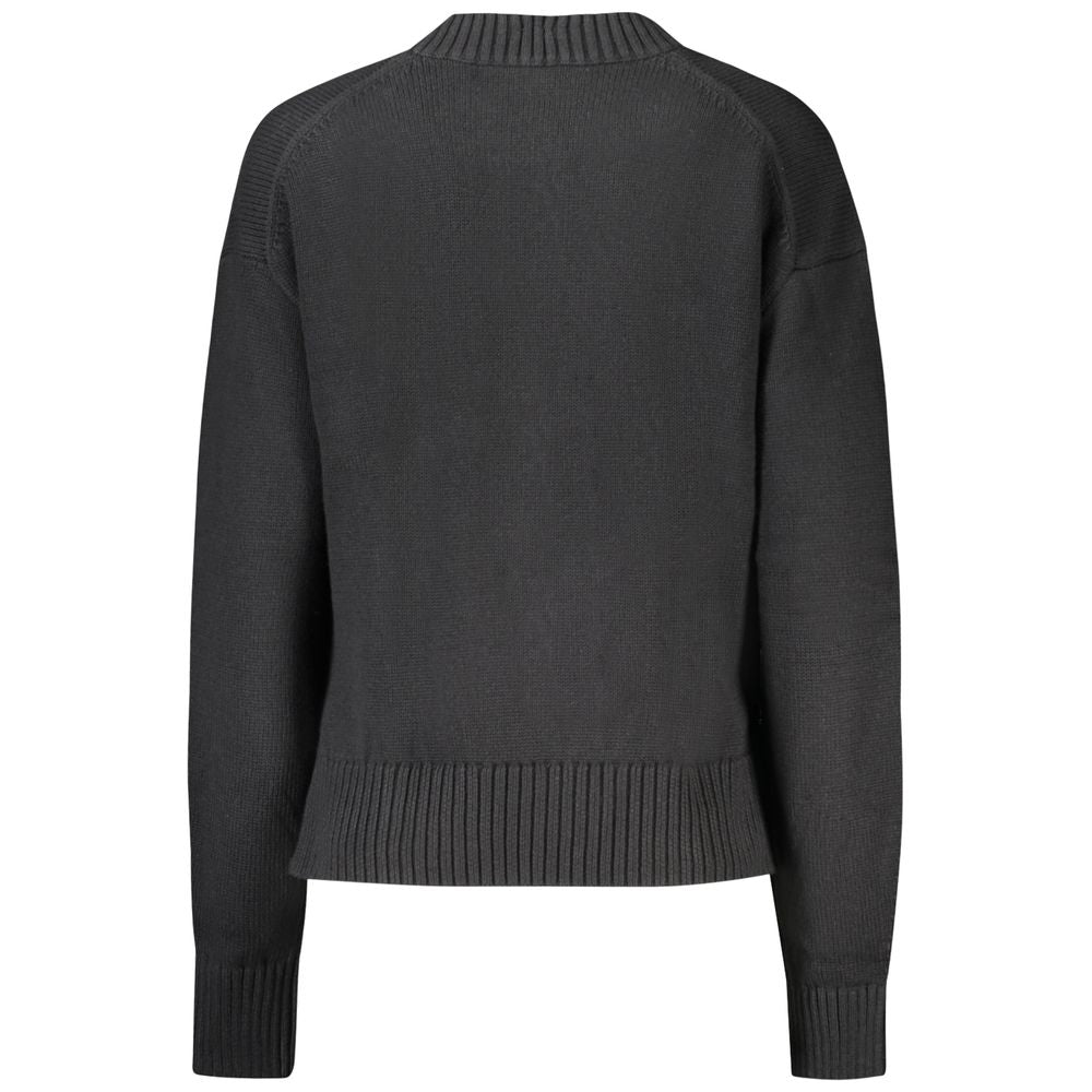 Schwarzer Damenpullover aus Baumwolle