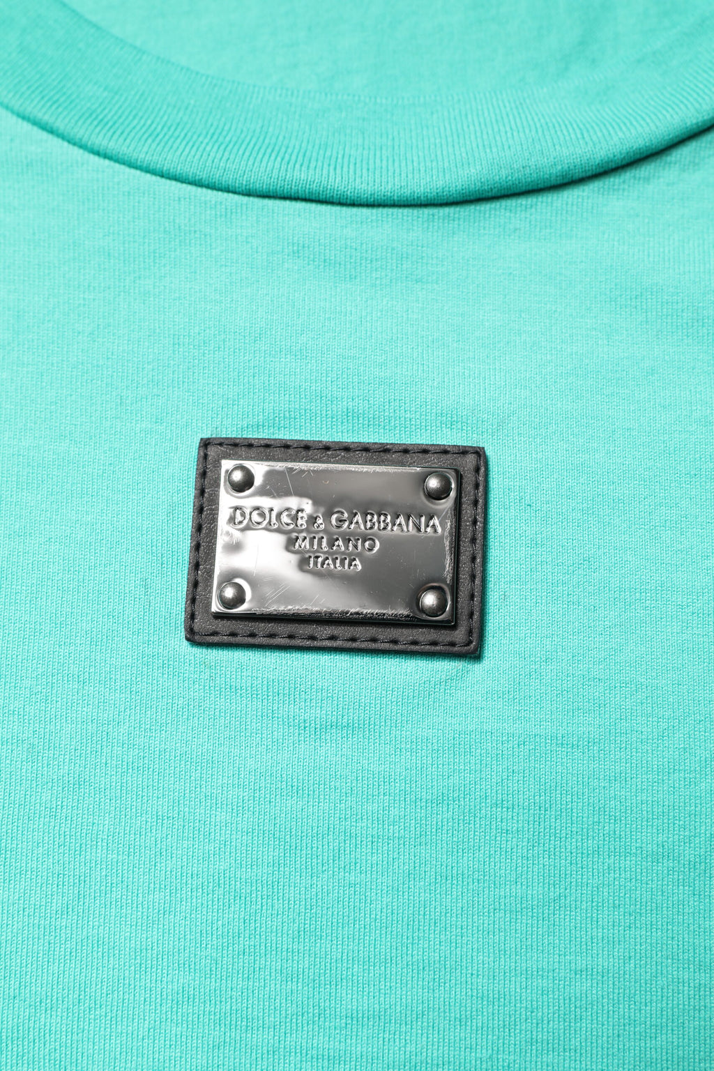 Grünes ärmelloses T-Shirt mit Logo und Rundhalsausschnitt