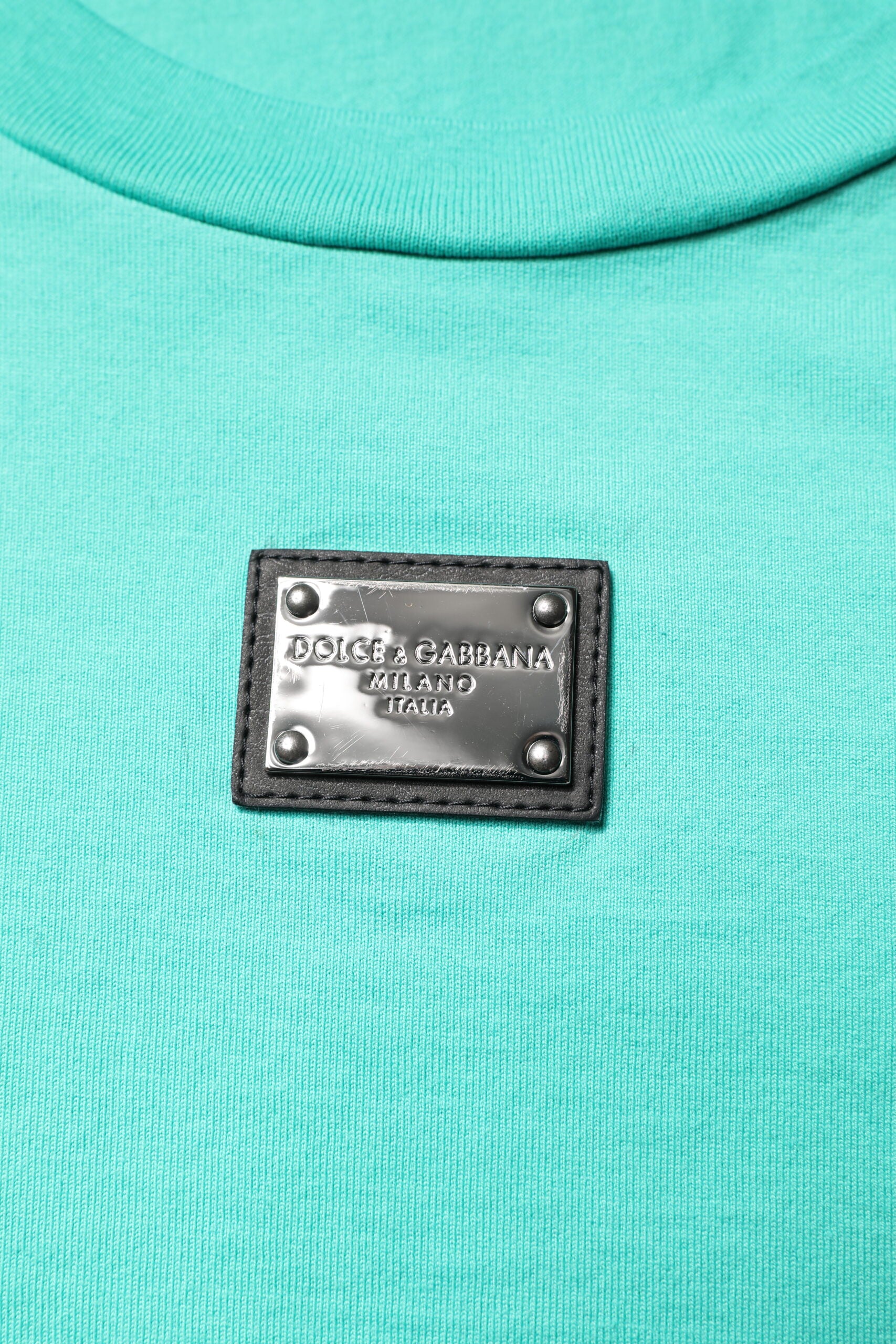 Grünes ärmelloses T-Shirt mit Logo und Rundhalsausschnitt