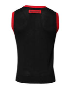 Schwarzes Slim Fit Rundhals-T-Shirt aus Baumwolle
