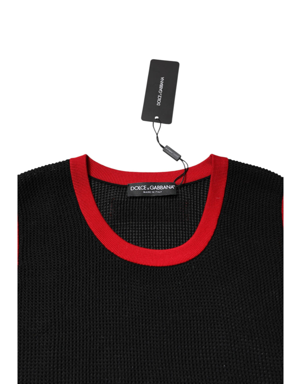 Schwarzes Slim Fit Rundhals-T-Shirt aus Baumwolle