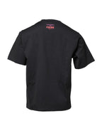 T-shirt girocollo in cotone nero con stampa grafica