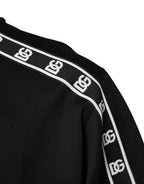 Black Cotton DG Print Turtleneck T-shirt