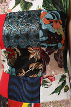 Mehrfarbiges ärmelloses Etuikleid im Patchwork-Stil