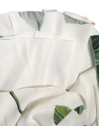 Weißes florales Midi-Kleid mit einer Schulter