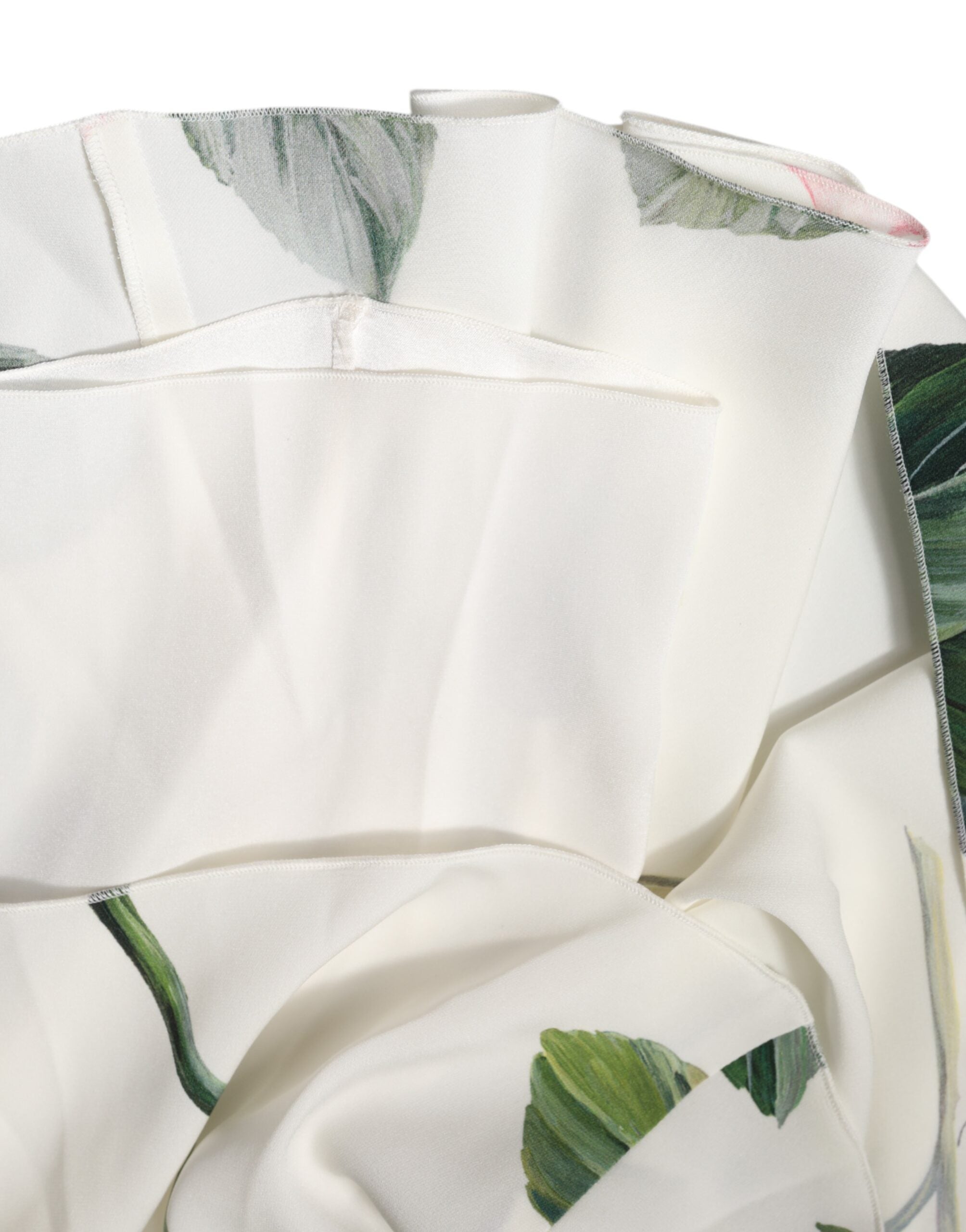 Weißes florales Midi-Kleid mit einer Schulter