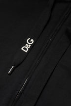 Black Cotton Hooded Full Zip Sweatshirt Sweater