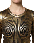 Maglia a maniche lunghe girocollo oro