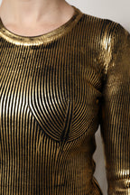 Maglia a maniche lunghe girocollo oro