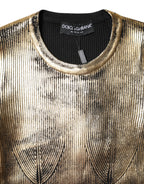 Maglia a maniche lunghe girocollo oro