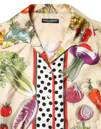 Multicolor Vegetables Silk Langarmtop