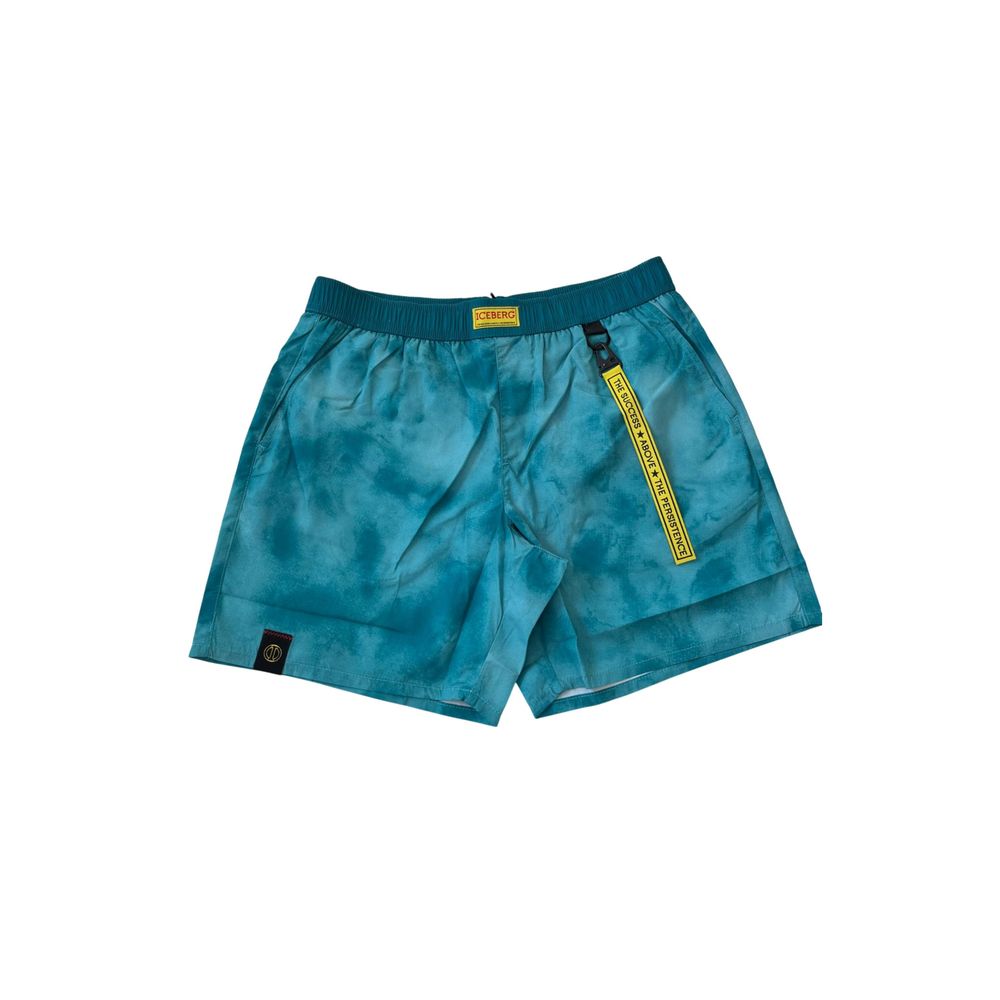 Hellblaue Badeshorts für Herren aus Polyester