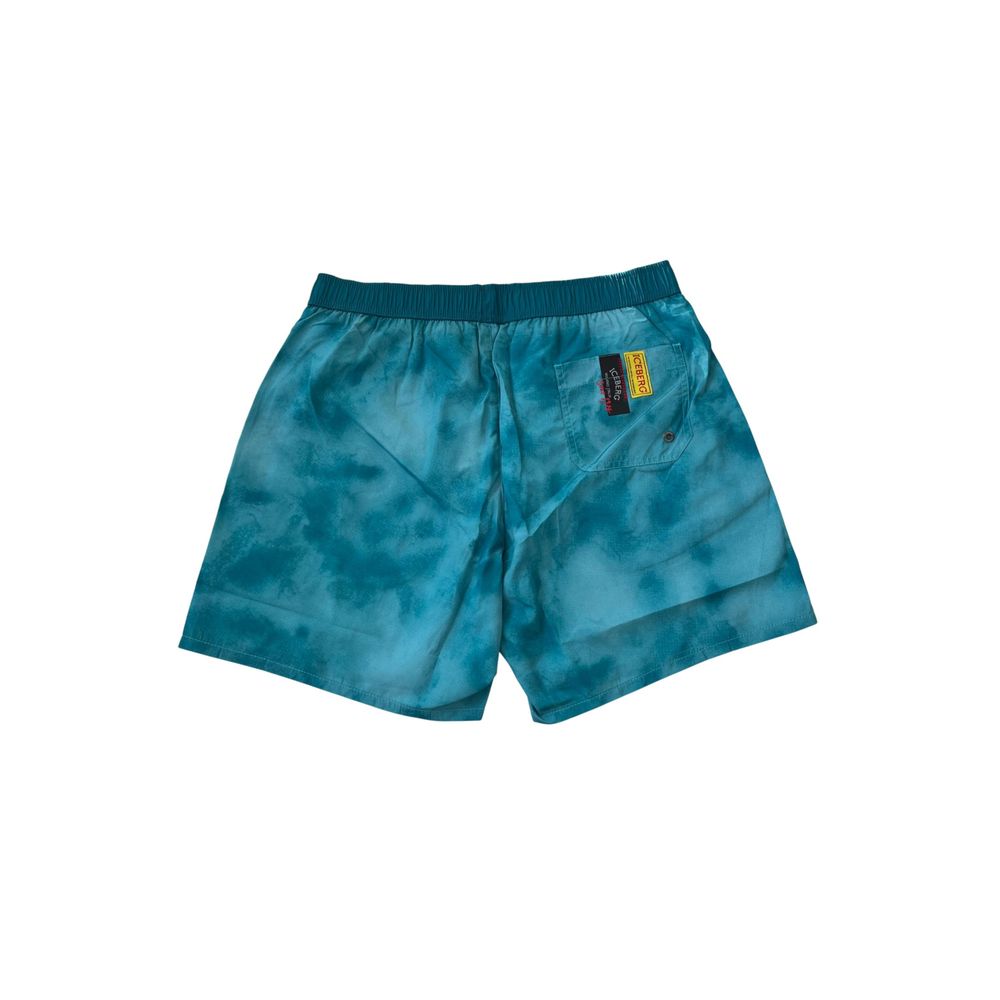 Hellblaue Badeshorts für Herren aus Polyester