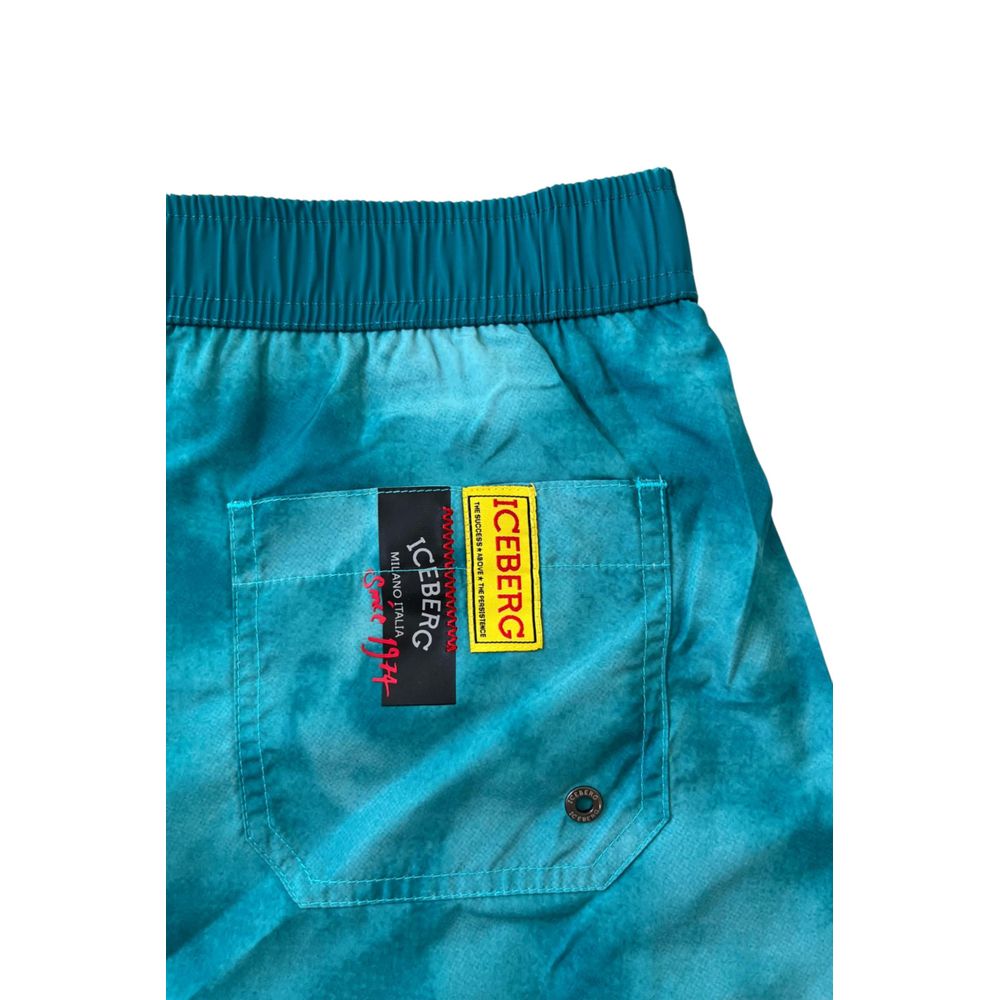 Hellblaue Badeshorts für Herren aus Polyester