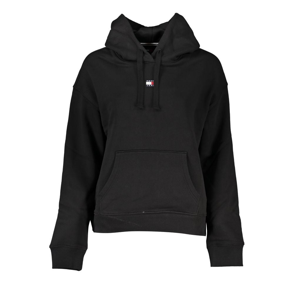 Schwarzer Baumwollpullover für Damen
