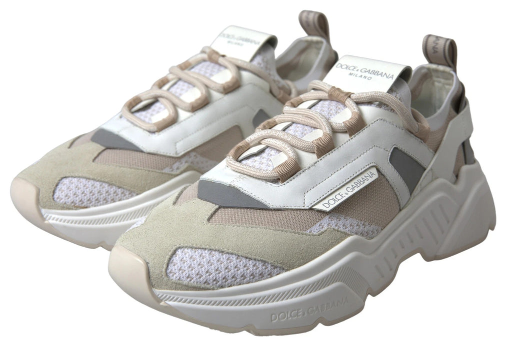 Sneakers Weiß Beige Leder Sport DAYMASTER Schuhe
