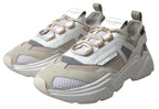 Sneakers Weiß Beige Leder Sport DAYMASTER Schuhe