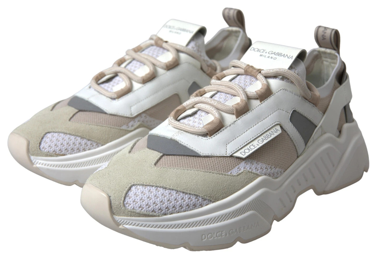Sneakers Weiß Beige Leder Sport DAYMASTER Schuhe