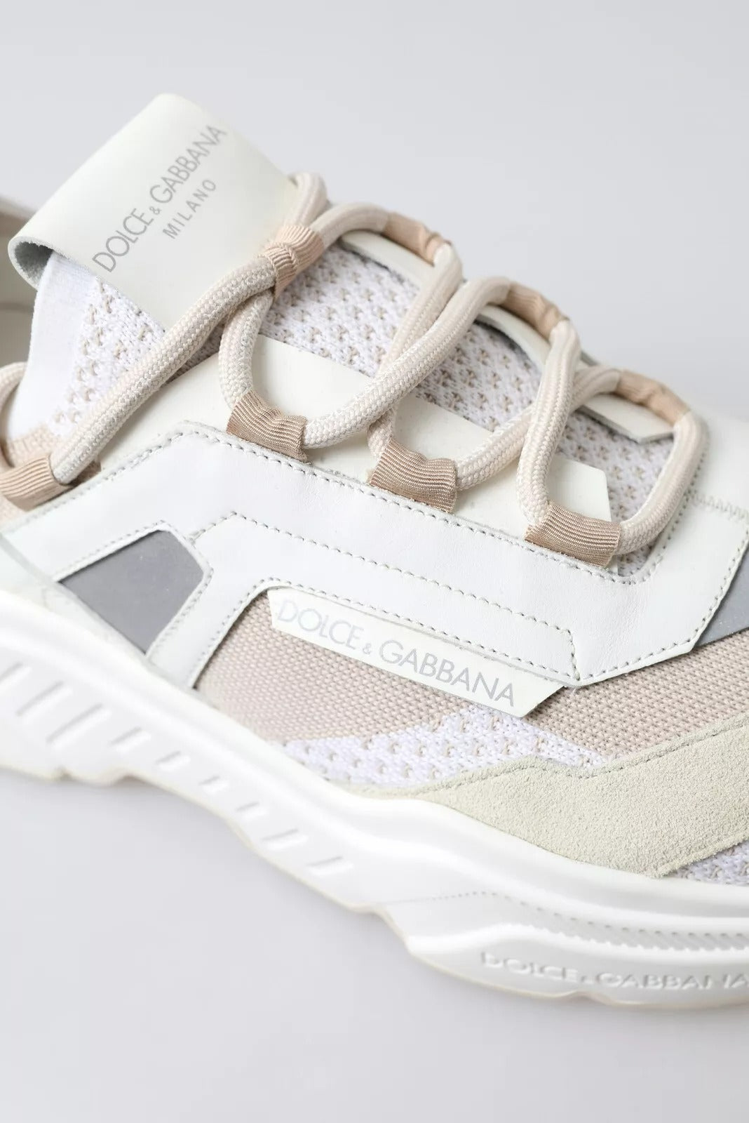 Sneakers Weiß Beige Leder Sport DAYMASTER Schuhe