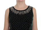 Grünes Samt-Maxikleid mit Kristallen