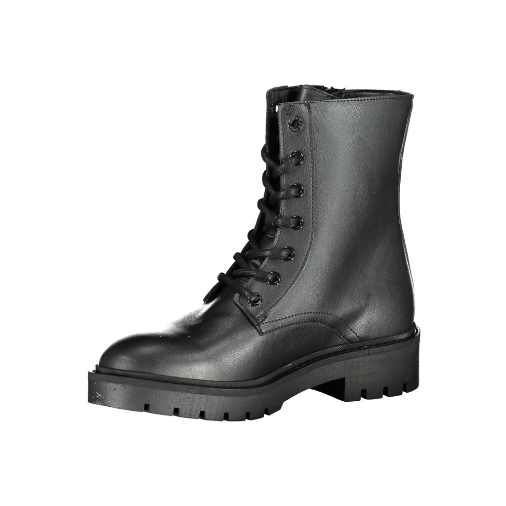 Damenstiefelette aus schwarzem Polyurethan