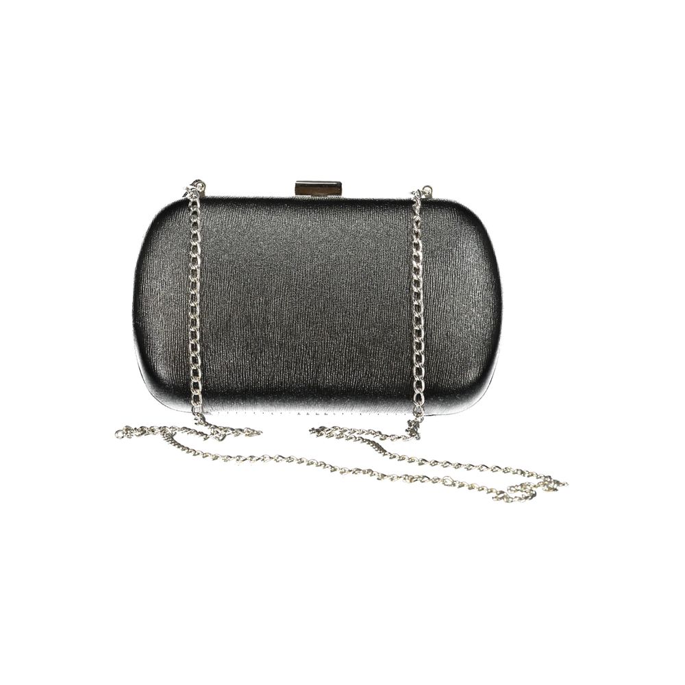 Schwarze Damenhandtasche aus Polyurethan