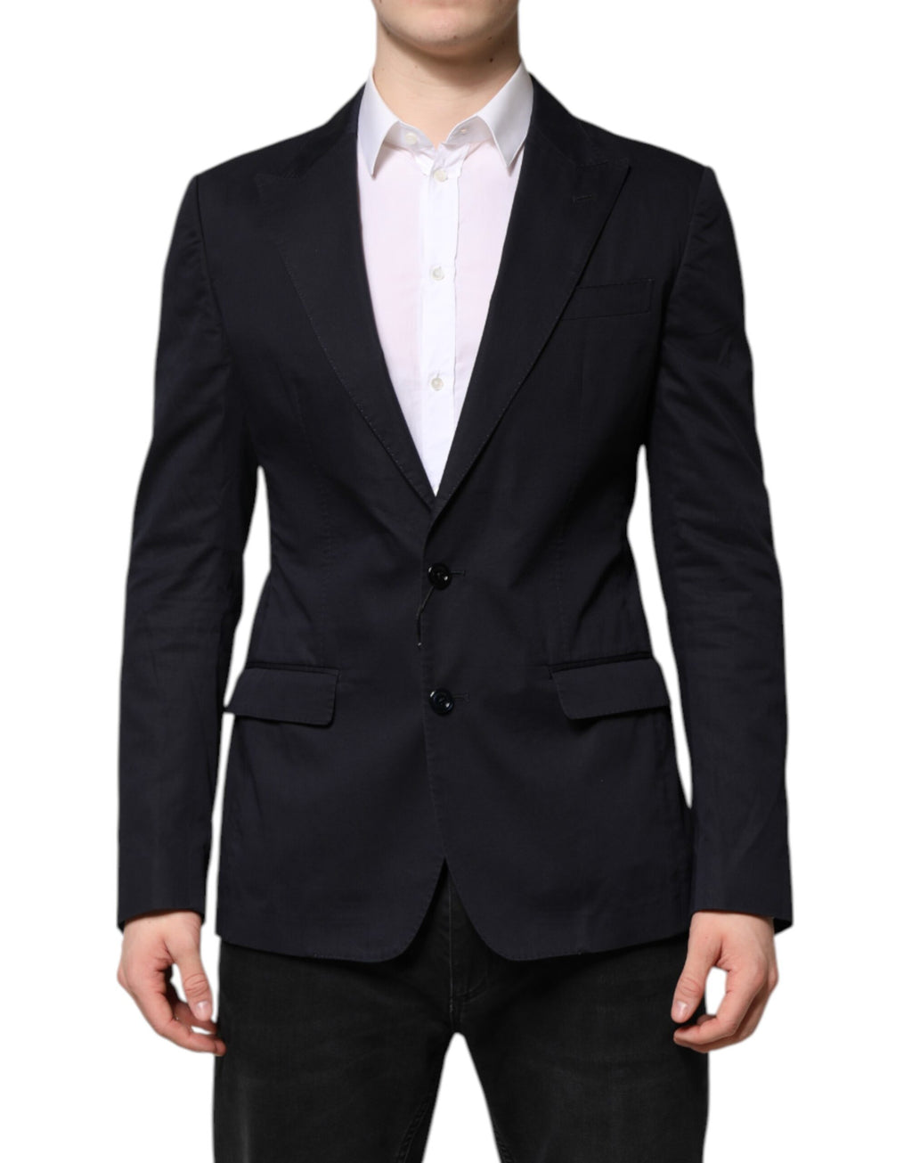 Dunkelblaues Baumwoll-Sakko (Blazer) TAORMINA