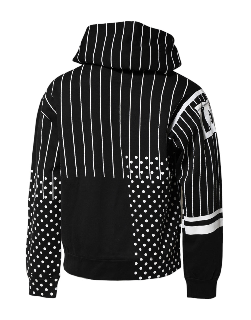 Schwarz-weiß gestreifter Kapuzenpullover