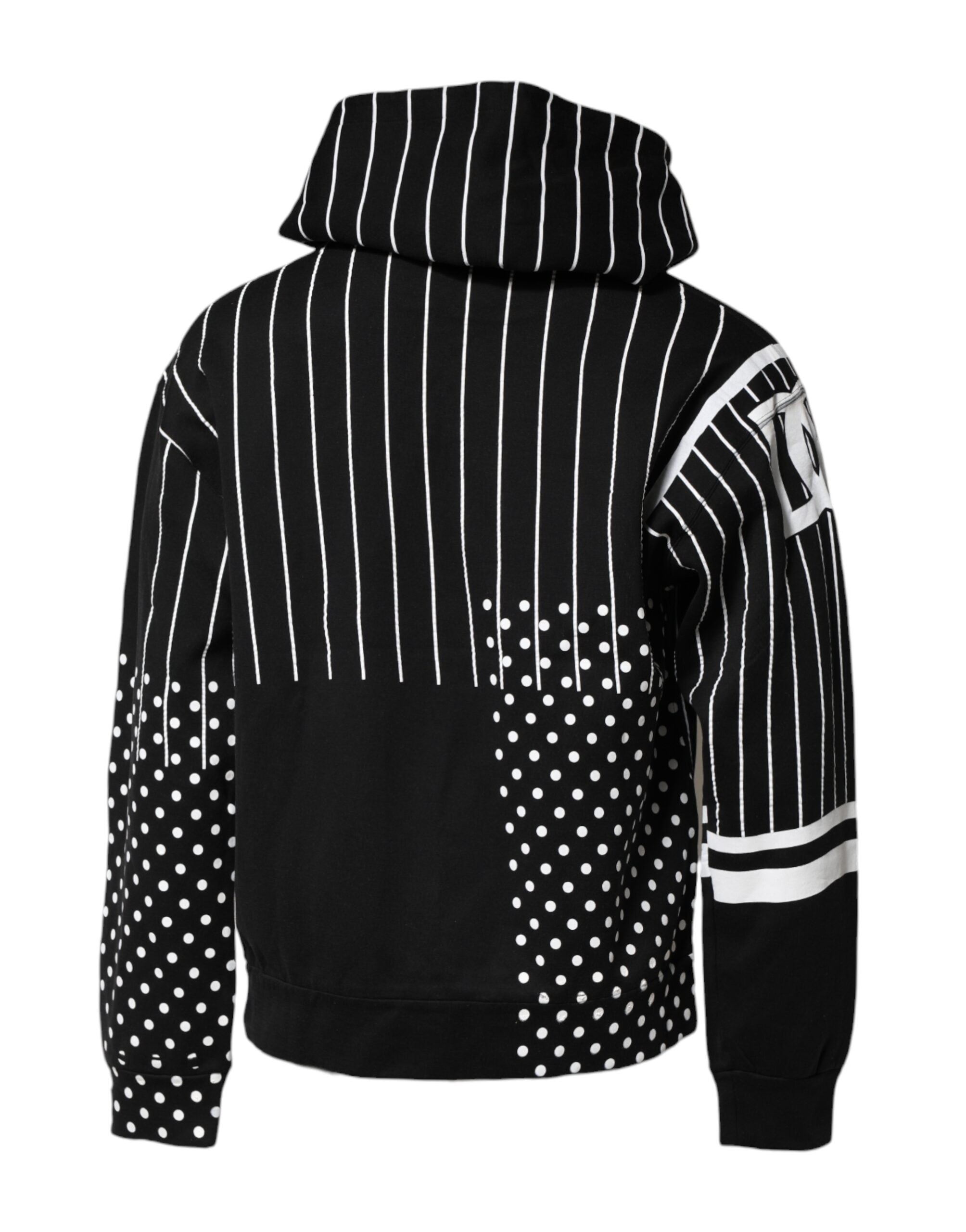 Schwarz-weiß gestreifter Kapuzenpullover