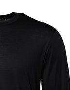 Dunkelblauer Herrenpullover aus Seide mit Rundhalsausschnitt