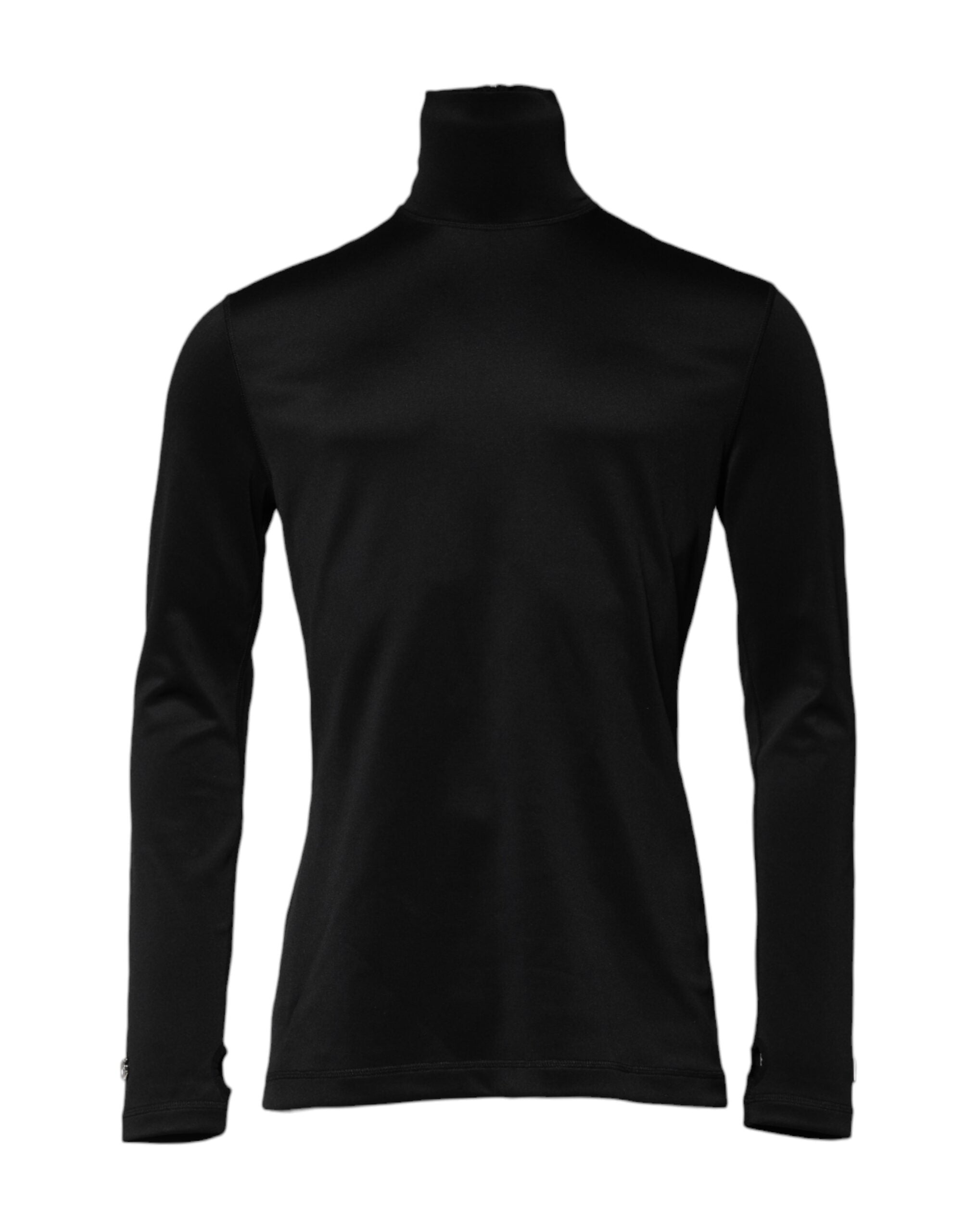 Maglione a collo alto nero in poliestere