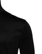 Maglione a collo alto nero in poliestere