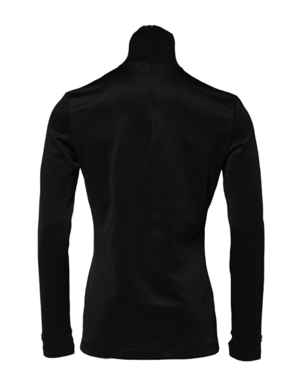 Maglione a collo alto nero in poliestere