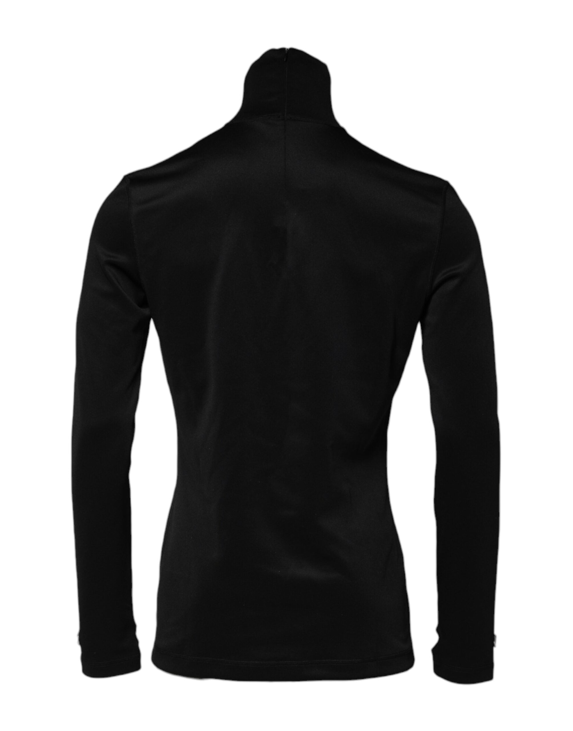 Maglione a collo alto nero in poliestere