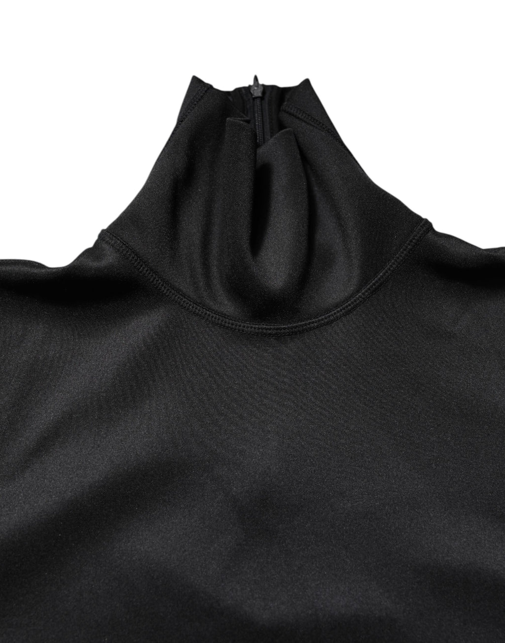 Maglione a collo alto nero in poliestere