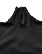 Maglione a collo alto nero in poliestere