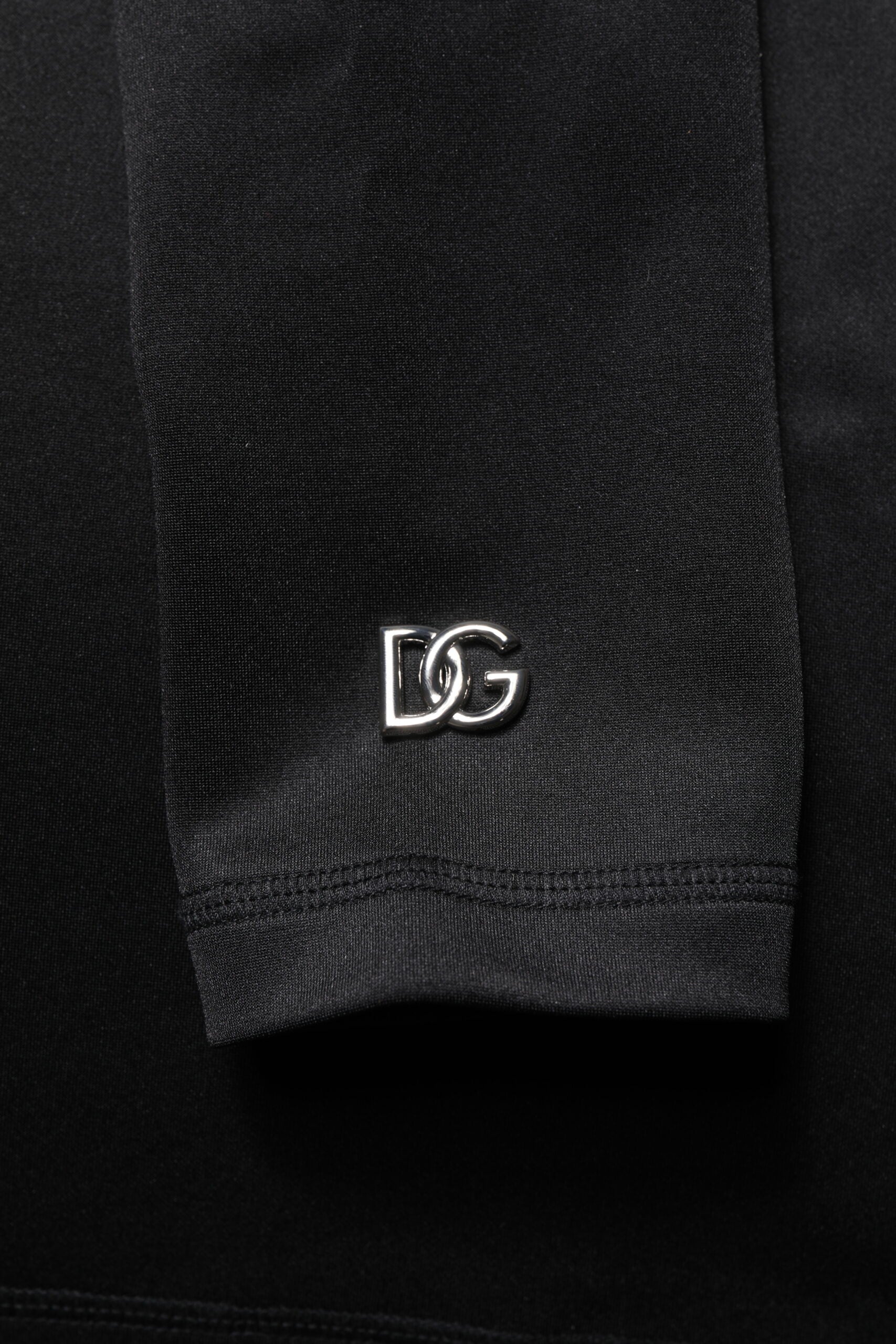 Maglione a collo alto nero in poliestere