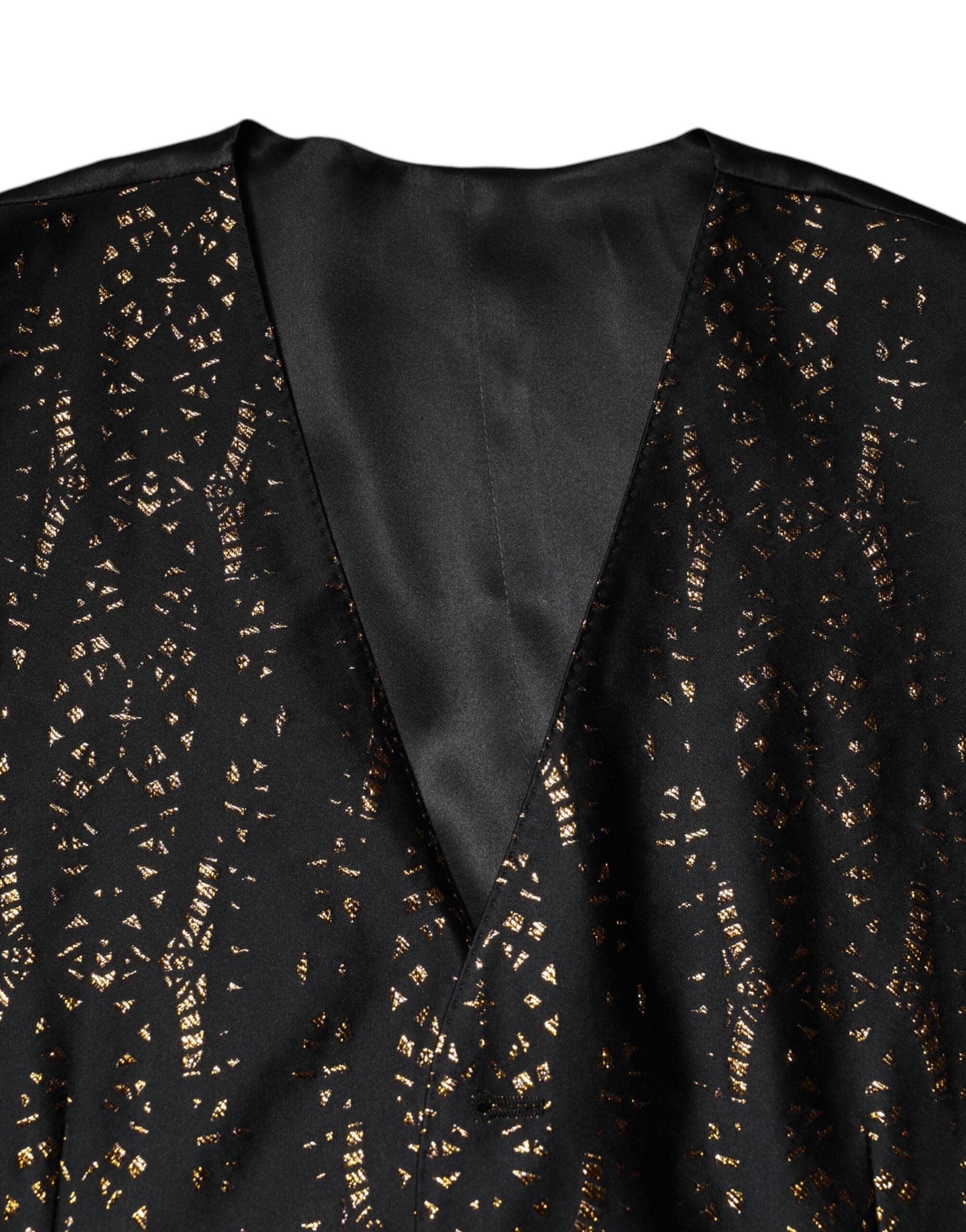 Black Lurex Dress Formal Men Waistcoat Vest